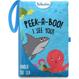 Skillmatics Peek-A-Boo Jungle Book – Soft Cloth Book for Baby, Infant & Toddler Toys, Crinkle Pages for Sensory Play, Gifts for Ages 6 Months and Up(Under the Sea)