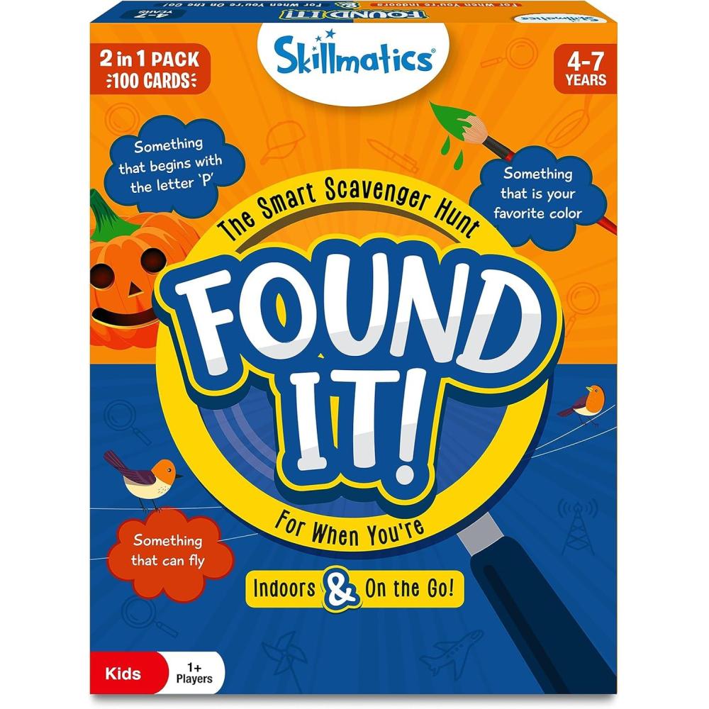 image:imageSkillmatics Board amp Card Game  Found It Scavenger Hunt for Kids Adults Families Educational Fun Gifts for Ages 6 7 8 9 and Up4 Indoors  Travel Combo
