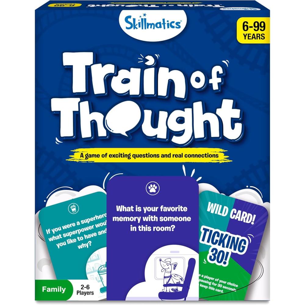 image:imageSkillmatics Card Game  Train of Thought Fun for Family Game Night Educational Toys Travel Games for Kids Teens and Adults Gifts for Boys and Girls Ages 6 7 8 9 and UpBlue