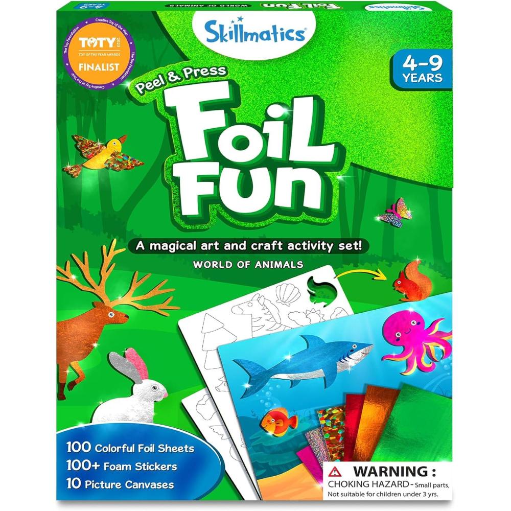 image:imageSkillmatics Foil Fun  PAW Patrol MessFree Art amp Craft Kits for Kids DIY Creative Activity Travel Toys Gifts for Fans of Chase Marshall Skye Girls Boys Ages 4 5 6 7 8 and Up2 Animals