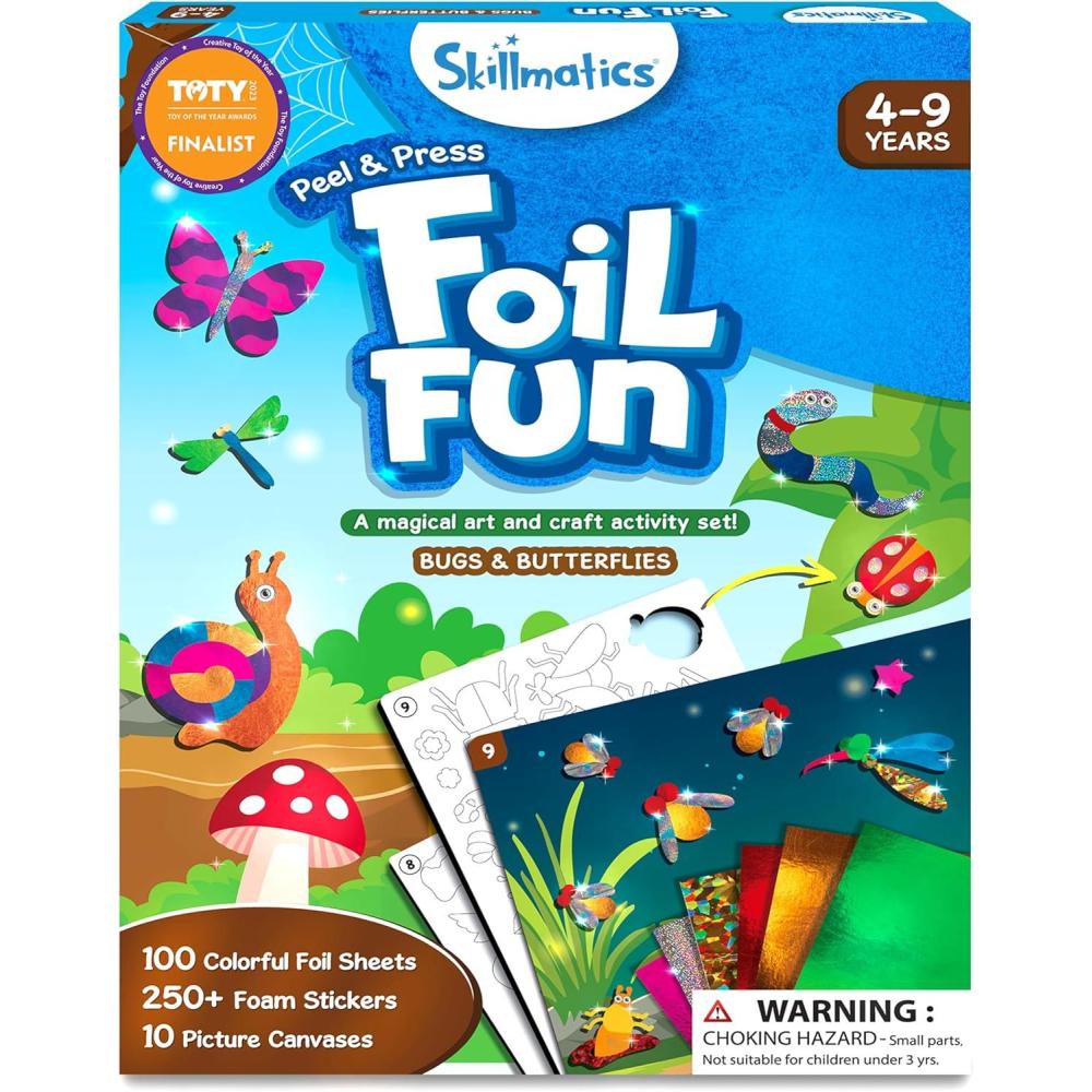 image:imageSkillmatics Foil Fun  PAW Patrol MessFree Art amp Craft Kits for Kids DIY Creative Activity Travel Toys Gifts for Fans of Chase Marshall Skye Girls Boys Ages 4 5 6 7 8 and UpBugs  Butterflies