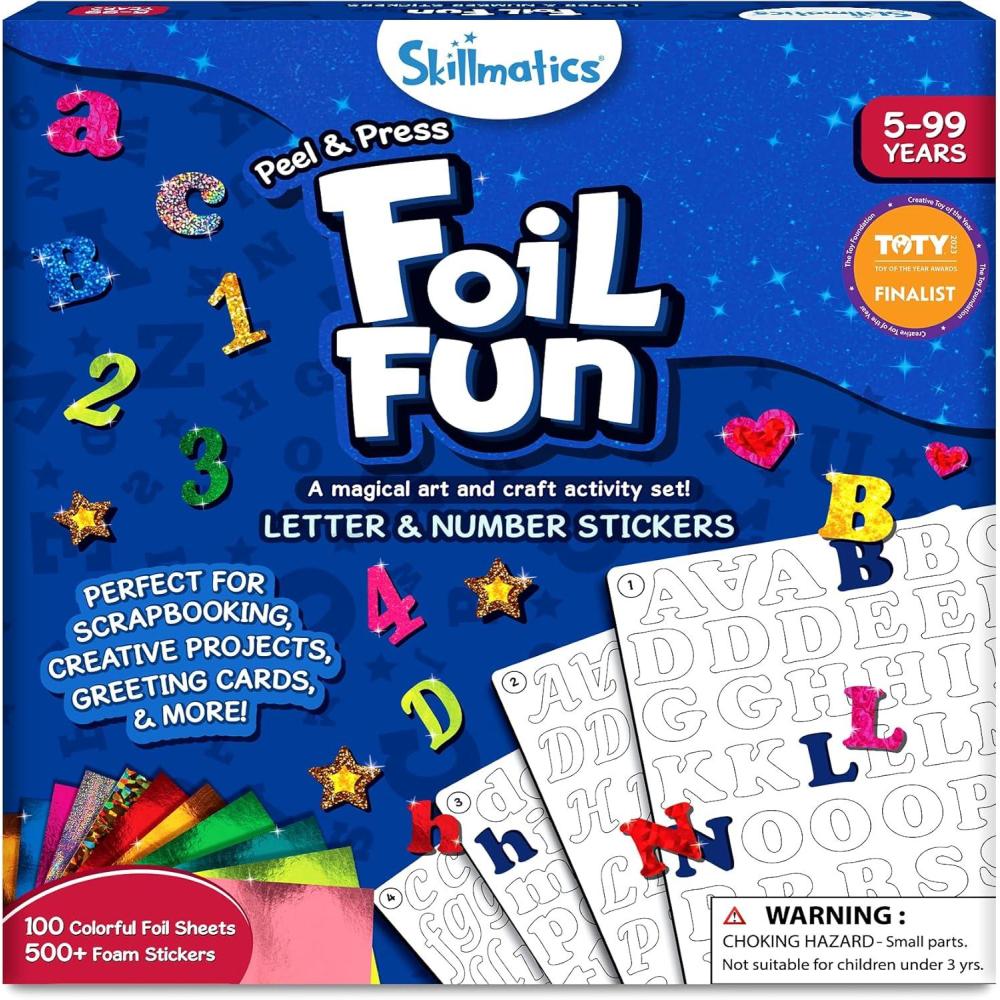 image:imageSkillmatics Foil Fun  Pretty Patterns 18 DIY Magnets MessFree Art Colorful Creative Party Activity Craft Kits 60 Foam Stickers Classroom Valentines Day Gifts for Kids Teens Adults Families4 Letter  Number Stickers