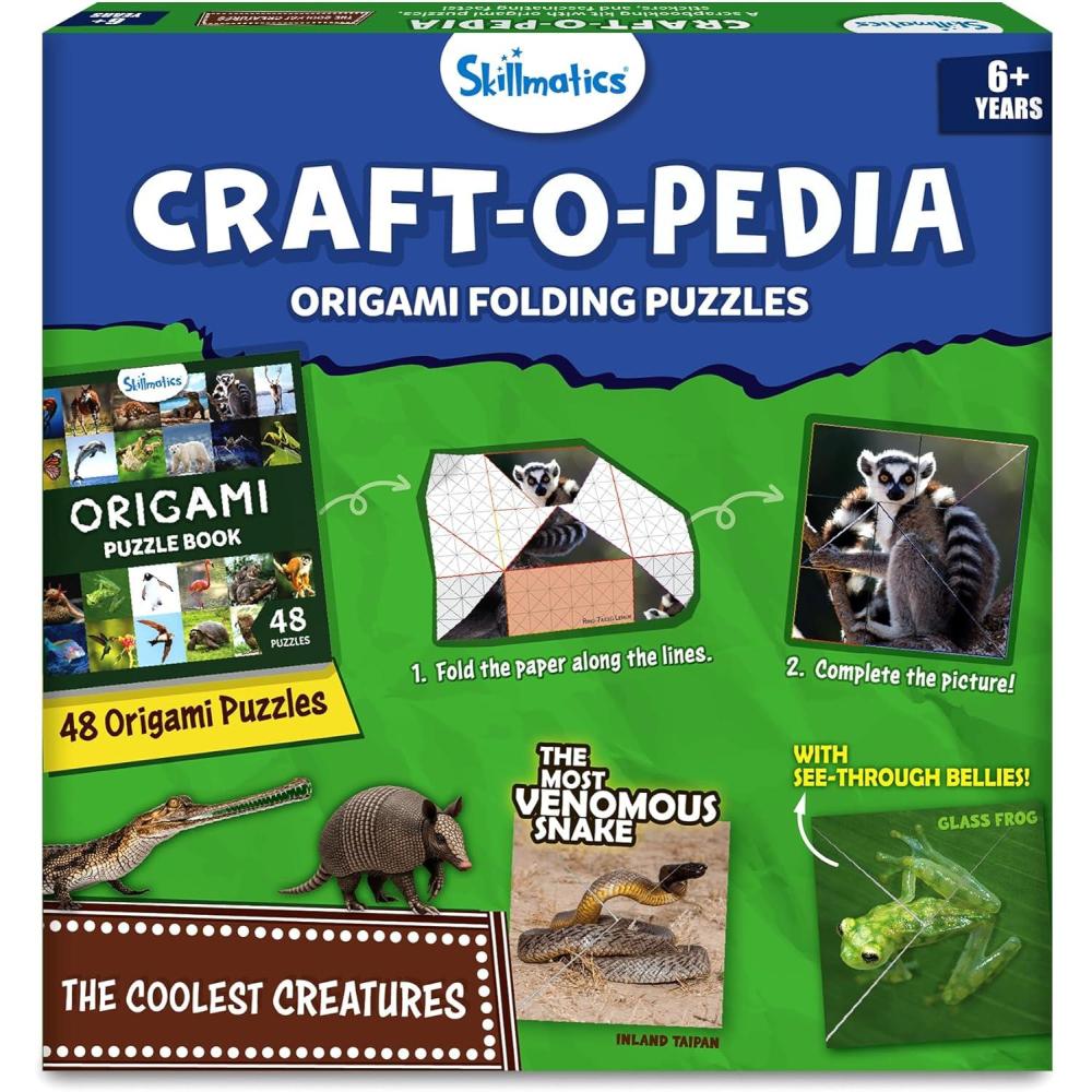 image:imageSkillmatics Origami Puzzle Book  48 Folding Puzzles for Kids Fun STEM Toy amp Brain Teasers Educational amp Travel Gifts for Ages 8 9 10 and UpThe Coolest Creatures