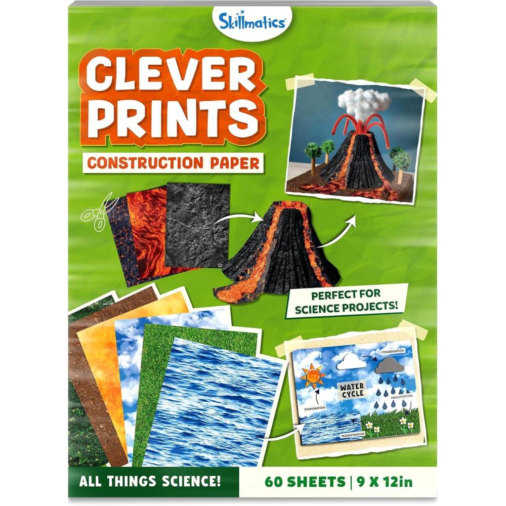 image:imageSkillmatics Science Construction Paper for Kids  60 DoubleSided Printed Sheets 9 x 12 Patterned Craft Paper for Art Projects STEM Activities DIY Crafts Scrapbooking amp School SuppliesAll Things Science