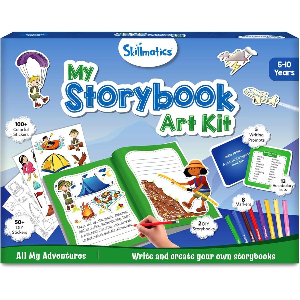 image:imageSkillmatics Storybook Art Kit  Create Fairytale Stories DIY Craft amp Writing Kit with 300 Stickers Scrapbooking amp Journal Activity Valentines Day Gifts for Kids Ages 5 6 7 8 9 102 All My Adventures