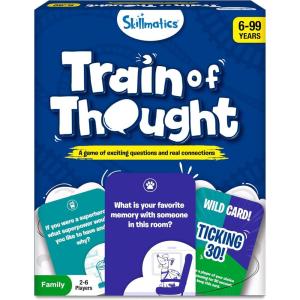 Skillmatics Card Game – Train of Thought, Fun for Family Game Night, Educational Toys, Travel Games for Kids, Teens and Adults, Gifts for Boys and Girls Ages 6, 7, 8, 9 and Up(Blue)