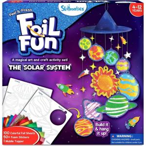 Skillmatics Foil Fun – Pretty Patterns, 18 DIY Magnets Mess-Free Art, Colorful Creative Party Activity, Craft Kits, 60+ Foam Stickers, Classroom Valentine’s Day Gifts for Kids, Teens, Adults, Families(2. Solar System)