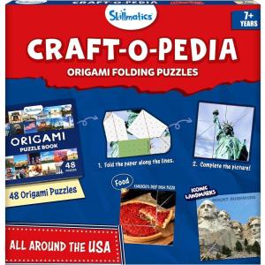 Skillmatics Origami Puzzle Book – 48 Folding Puzzles for Kids, Fun STEM Toy & Brain Teasers, Educational & Travel Gifts for Ages 8, 9, 10 and Up(All Around The USA)