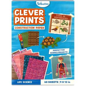 Skillmatics Science Construction Paper for Kids – 60 Double-Sided Printed Sheets (9 x 12), Patterned Craft Paper for Art Projects, STEM Activities, DIY Crafts, Scrapbooking & School Supplies(Life Science)
