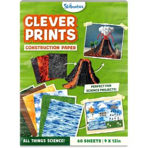 Skillmatics Science Construction Paper for Kids – 60 Double-Sided Printed Sheets (9 x 12), Patterned Craft Paper for Art Projects, STEM Activities, DIY Crafts, Scrapbooking & School Supplies(All Things Science)