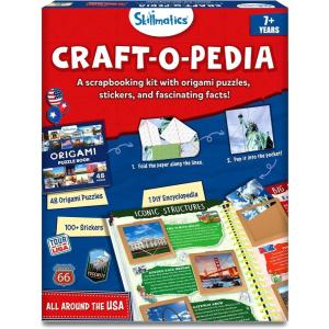 Skillmatics Scrapbooking Kit & Origami Puzzle Book – 48 DIY Folding Puzzles with Fun Fact Encyclopedia, STEM Learning & Travel Toy, Brain Teasers, Educational Gifts for Ages 6, 7, 8, 9, 10 and Up(All Around The USA)
