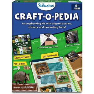 Skillmatics Scrapbooking Kit & Origami Puzzle Book – 48 DIY Folding Puzzles with Fun Fact Encyclopedia, STEM Learning & Travel Toy, Brain Teasers, Educational Gifts for Ages 6, 7, 8, 9, 10 and Up(The Coolest Creatures)