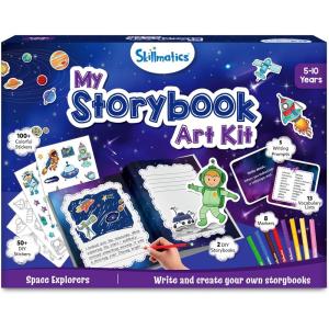 Skillmatics Storybook Art Kit – Create Fairytale Stories, DIY Craft & Writing Kit with 300+ Stickers, Scrapbooking & Journal Activity, Valentine’s Day Gifts for Kids Ages 5, 6, 7, 8, 9, 10(3. Space Explorers)