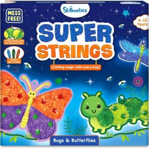 Skillmatics String Art Activity – Bugs & Butterflies, Mess-Free Art for Kids, Craft Kits & Supplies, DIY Decor & Creative Activity, Gifts for Girls & Boys Ages 6, 7, 8, 9, 10, 11, 12(Bugs & Butterflies)