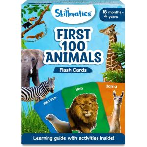 Skillmatics Thick Flash Cards for Toddlers – First 100 Animals, Montessori Toys, Preschool Learning Activities, Learning Aids, Gifts for Kids Ages 1, 2, 3, 4 Years(First 100 Animals)