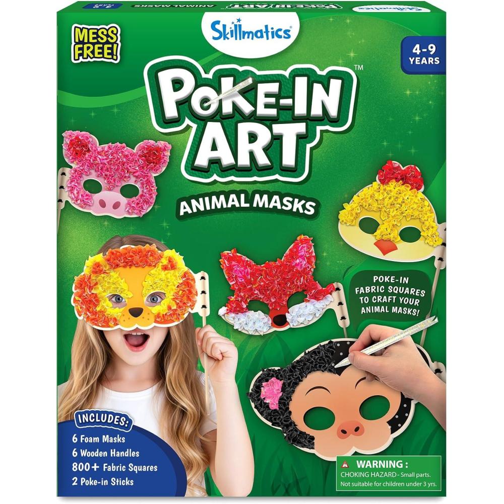 image:imageSkillmatics Pokein Art  Underwater Animals MessFree Arts amp DIY Wood Crafts for Kids Creative Kit Gifts for Girls amp Boys Ages 4 5 6 7 8 96 Animal Masks
