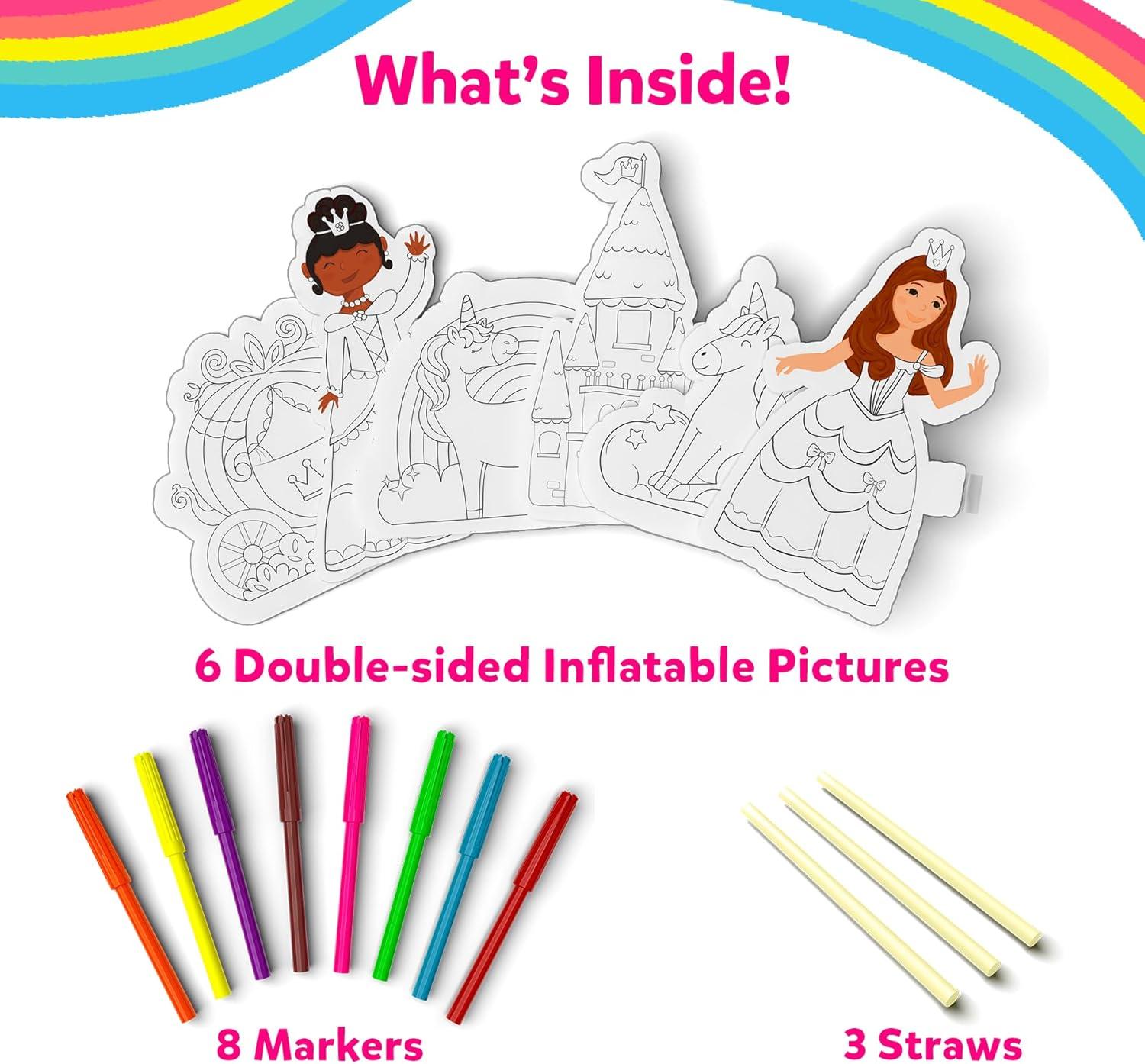 image:imageSkillmatics Inflatable Art for Kids  3D Unicorns amp Princesses Preschool Craft Kits Fun DIY Activity Coloring Set Gifts for Boys amp Girls Ages 4 5 6 7