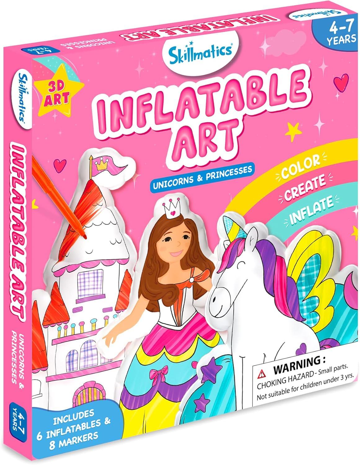 image:imageSkillmatics Inflatable Art for Kids  3D Unicorns amp Princesses Preschool Craft Kits Fun DIY Activity Coloring Set Gifts for Boys amp Girls Ages 4 5 6 7