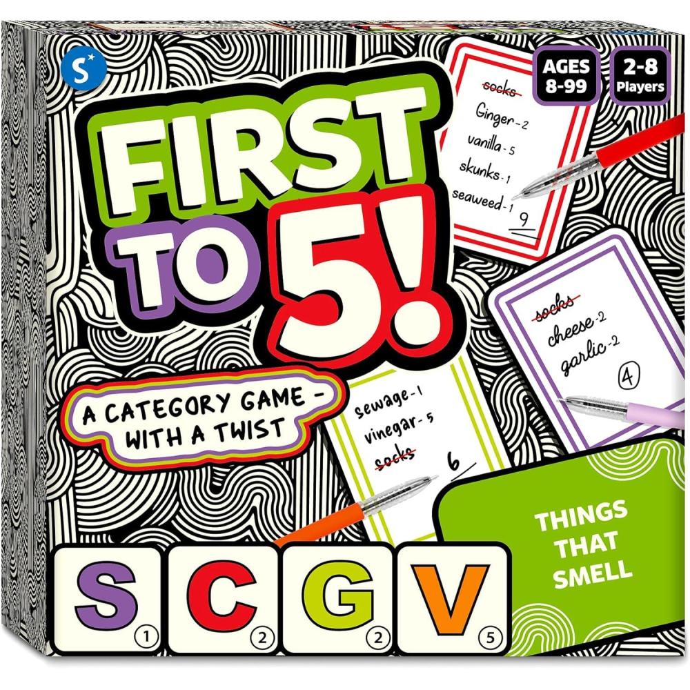 image:imageSkillmatics Board amp Card Game  First to 5 Category Game with a Twist Perfect for Parties Family Game Night Quick Thinking Gifts for Kids Teens Adults Ages 8 9 10 amp Up 28 Players