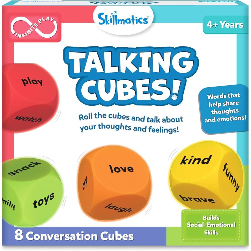 image:imageSkillmatics Conversation Cubes for Kids  8 Foam Cubes for SocialEmotional Learning Classroom amp BacktoSchool Supplies Teacher Resources Autism Tools Gifts for Ages 4 5 6 7 and UpEveryday Edition