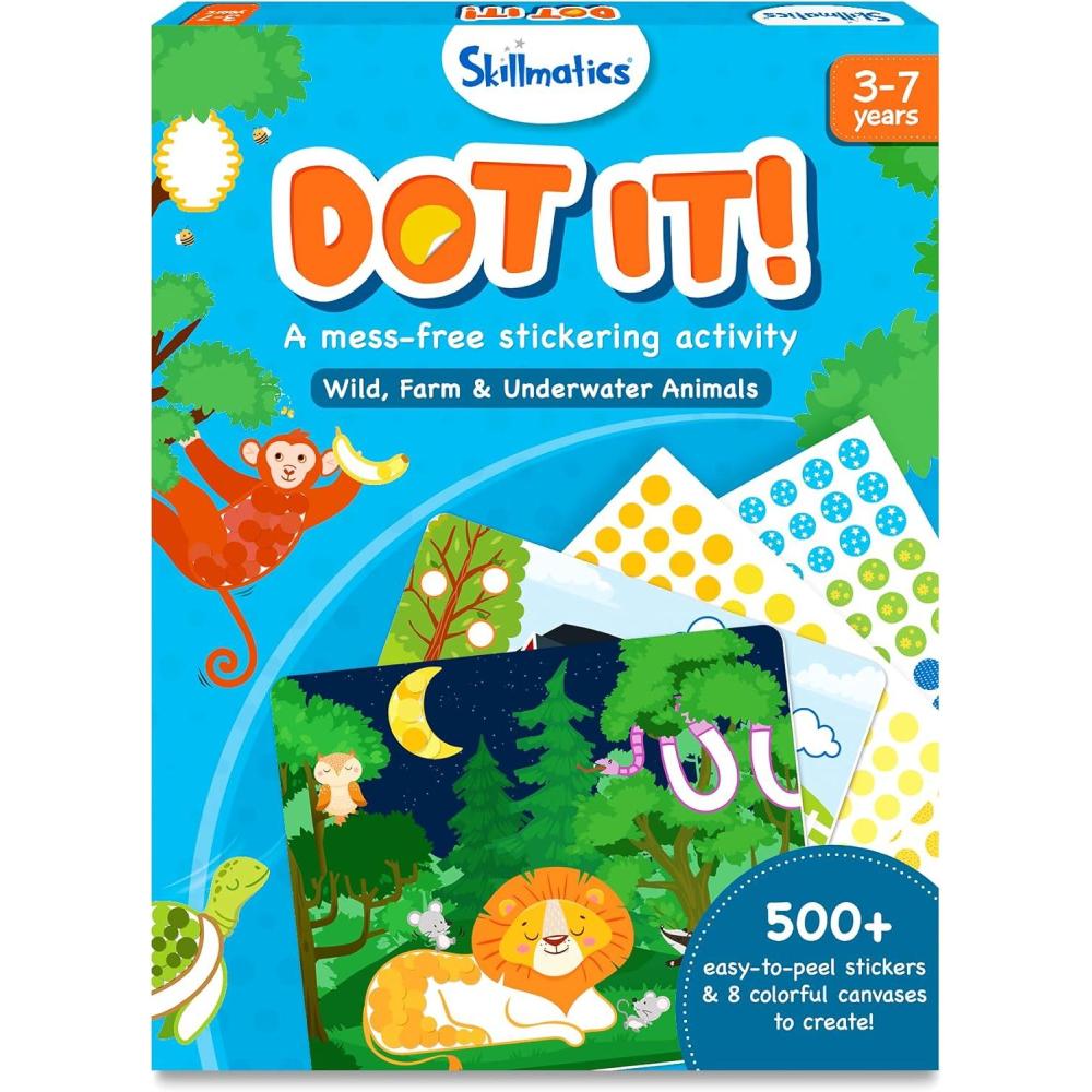 image:imageSkillmatics Dot It Sticker Art  Dinosaurs MessFree Fun for Kids 500 Stickers Craft Kits DIY Scrapbooking Activity Travel Toys Gifts for Boys amp Girls Ages 3 4 5 6 74 Animals