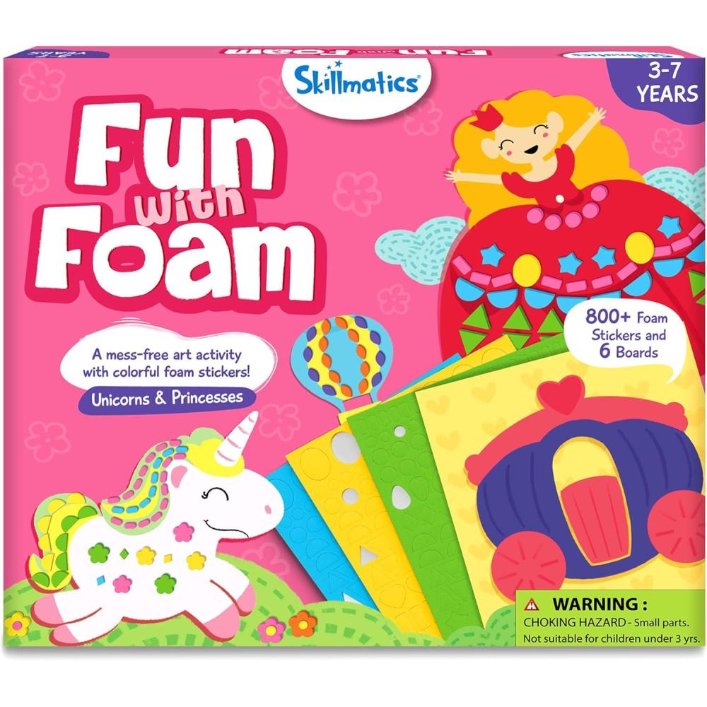 image:imageSkillmatics Foam Sticker Art Activity  Unicorns amp Princesses MessFree Fun for Kids 800 3D Foam Stickers DIY Felt Craft Kits Valentines Day Gifts for Girls amp Boys Ages 3 4 5 6 72 Unicorns  Princesses