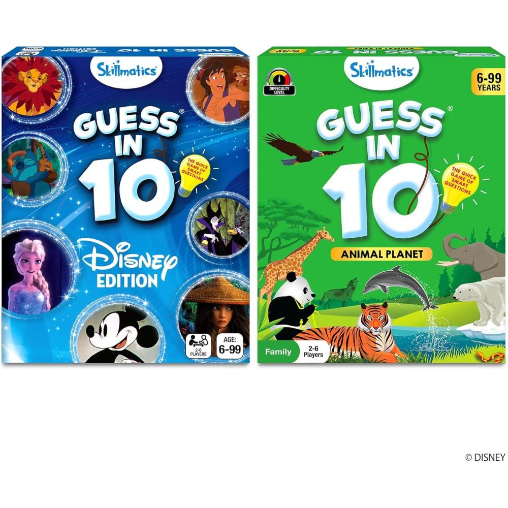 image:imageSkillmatics Guess in 10 Disney amp Guess in 10 Animal Planet Perfect for Girls Boys Kids Teens Adults Who Love Disney Characters amp Animals Gifts for Ages 6 7 8 9 and Up