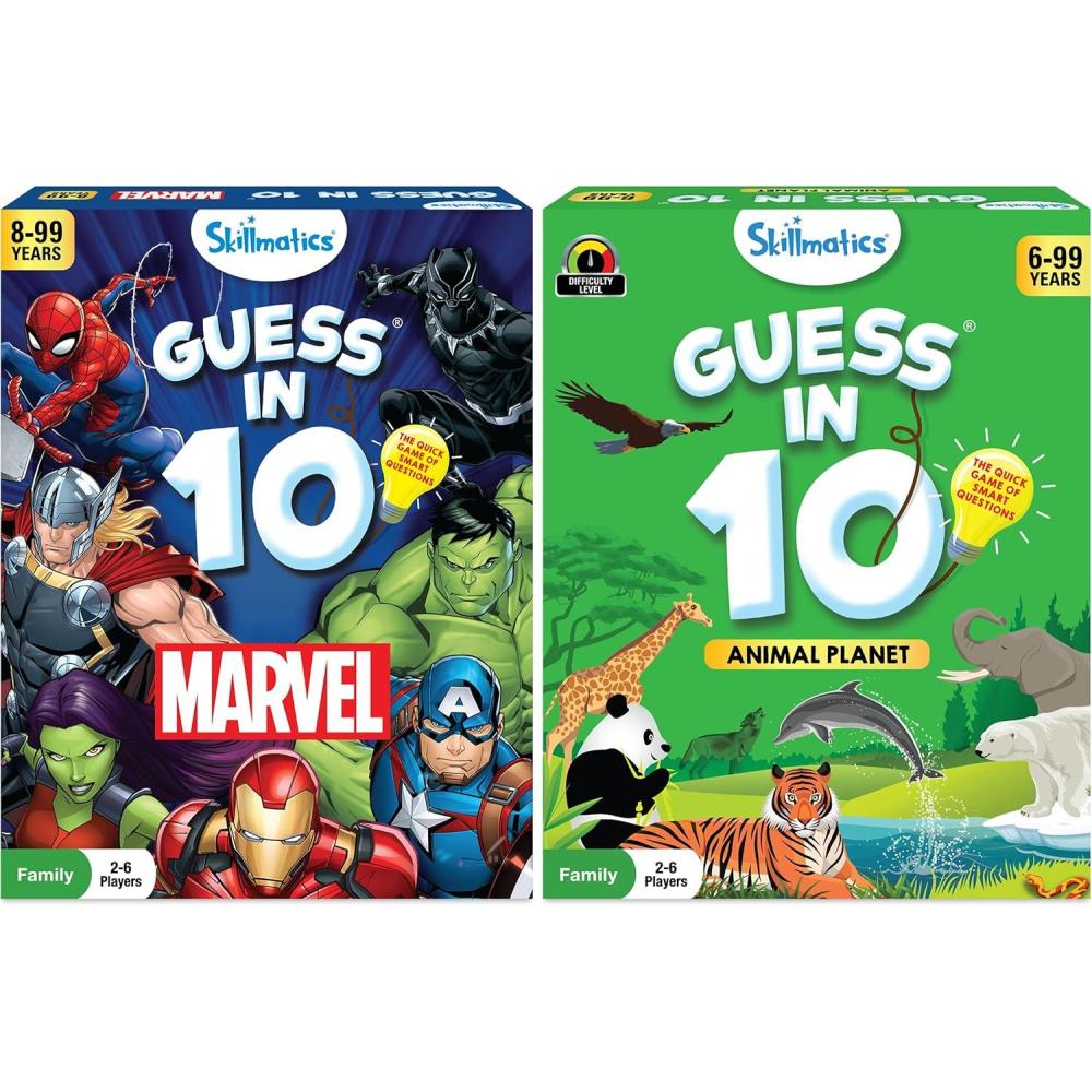 image:imageSkillmatics Guess in 10 Marvel amp Animal Planet Bundle Games for Kids Teens amp Adults