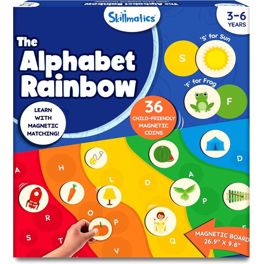 image:imageSkillmatics Magnetic Matching Activity  The Alphabet Rainbow Preschool Learning Toy amp Game for Kids 35 Magnetic Pieces Gifts for Girls amp Boys Ages 3 4 5 6The Alphabet Rainbow