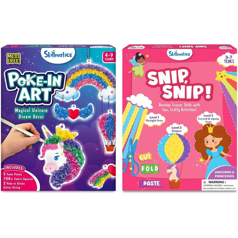 image:imageSkillmatics Poke in Art Unicorns Dream Decor amp Snip Snip Unicorns and Princesses MessFree Art for Kids DIY Craft Kits Creative Activity Gifts for Ages 3 4 5 6 7 8 9