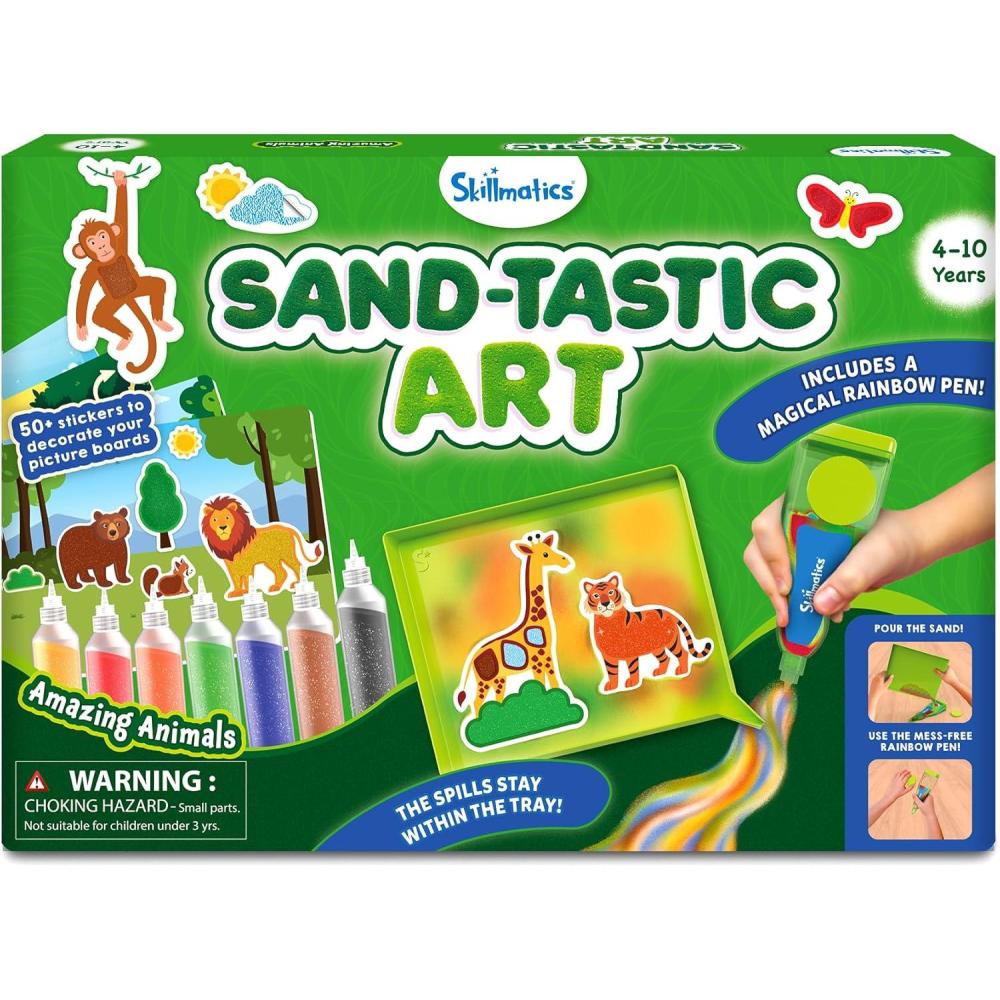 image:imageSkillmatics Sand Art Activity  MessControlled DIY Unicorn amp Princess Craft Kit with 50 Colorful Stickers Fun HandsOn Creative Craft Kits Valentines Day Gift for Ages 4 5 6 7 8 9 10Animals