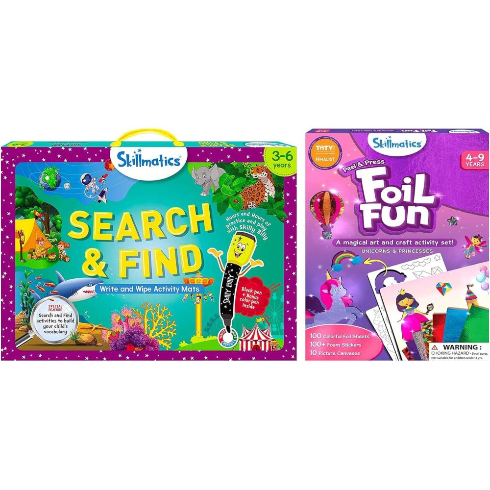 image:imageSkillmatics Search amp Find and Foil Fun Unicorns amp Princesses Bundle Fun Activity Kits Travel Toys Gifts for Girls amp Boys Ages 3 to 9