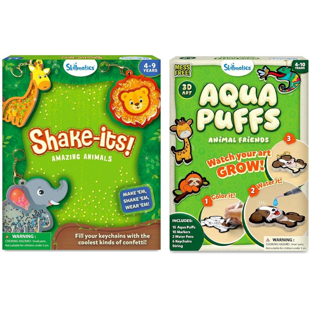 image:imageSkillmatics Shake Its Animals amp Aqua Puffs Animals Bundle Art amp Craft DIY Activity Kits Travel Toys Gifts for Boys amp Girls Ages 4 5 6 7 8 9 10