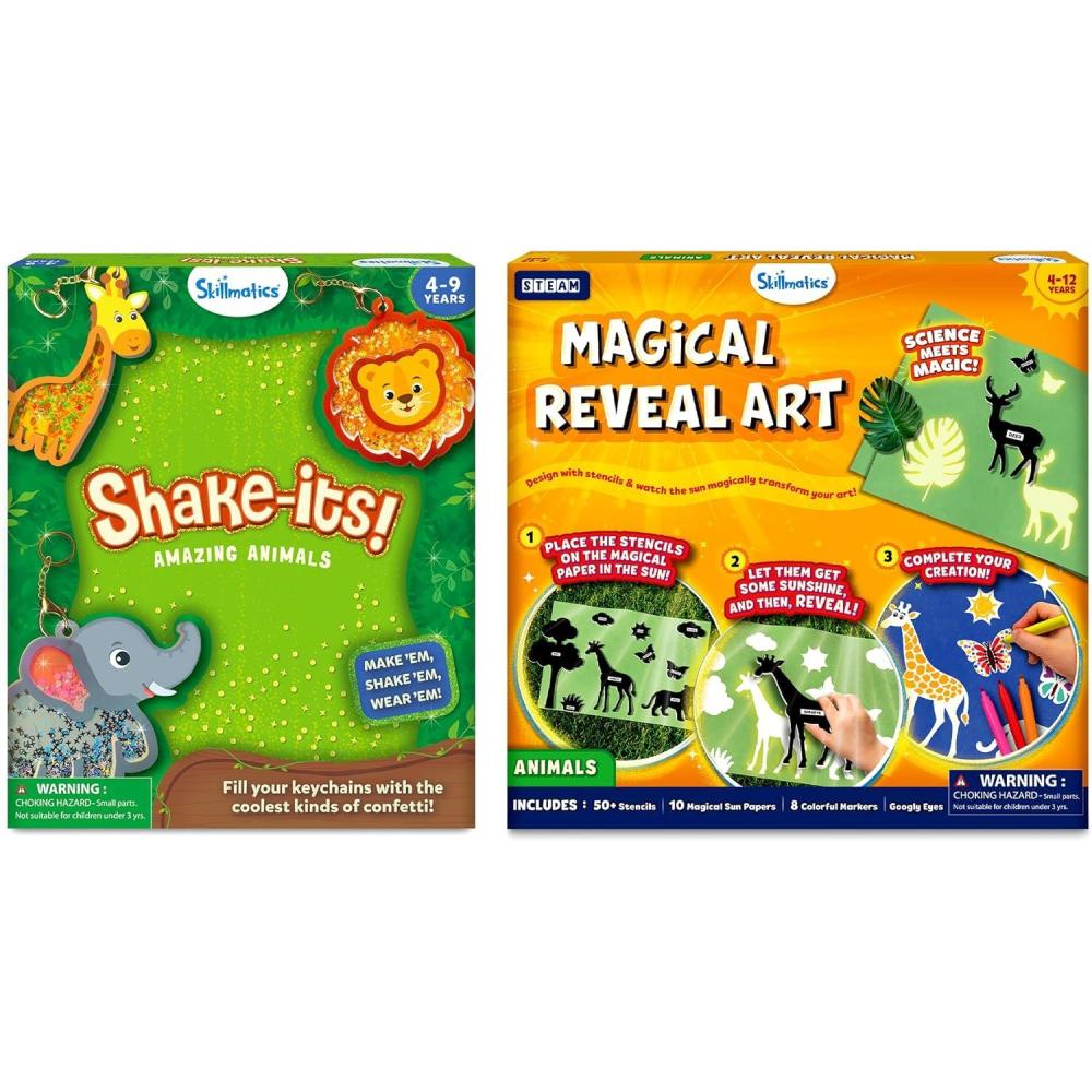 image:imageSkillmatics Shake Its Animals amp Magical Reveal Art Animals Bundle MessFree Fun Creative Activity Travel Friendly Gifts for Girls amp Boys Ages 4 5 6 7 8 9 10 11 12