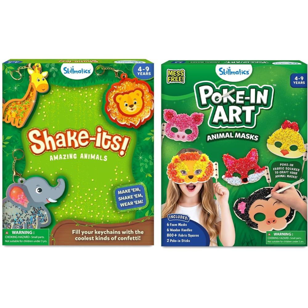 image:imageSkillmatics Shake Its Animals amp Pokein Art Animal Masks Bundle DIY Craft Activity for Kids Gifts for Toddlers Girls amp Boys Ages 4 5 6 7 8 9