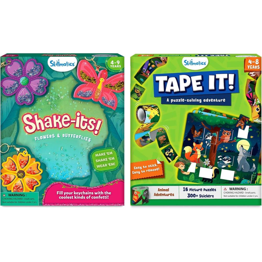image:imageSkillmatics Shake Its Flowers amp Butterflies and Tape It Animals Bundle Art amp Craft DIY Activity Kits Travel Toys Gifts for Boys amp Girls Ages 4 5 6 7 8 9