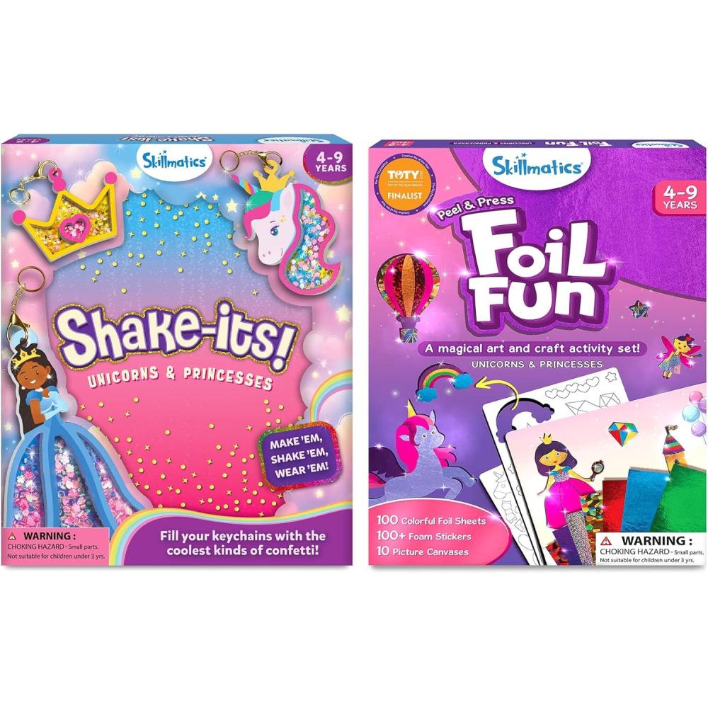 image:imageSkillmatics Shake Its Unicorns amp Princesses amp Foil Fun Unicorns Bundle Art amp Craft Kits for Kids DIY Creative Activity Gifts for Girls amp Boys Ages 4 5 6 7 8 9