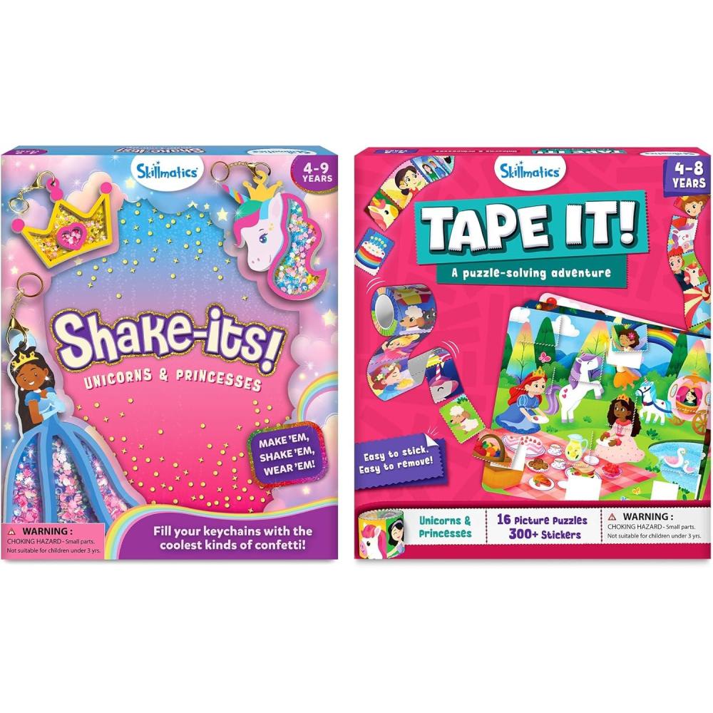 image:imageSkillmatics Shake Its Unicorns amp Princesses amp Tape it Unicorns Bundle Art amp Craft Kits for Kids DIY Creative Activity Gifts for Girls amp Boys Ages 4 5 6 7 8 9