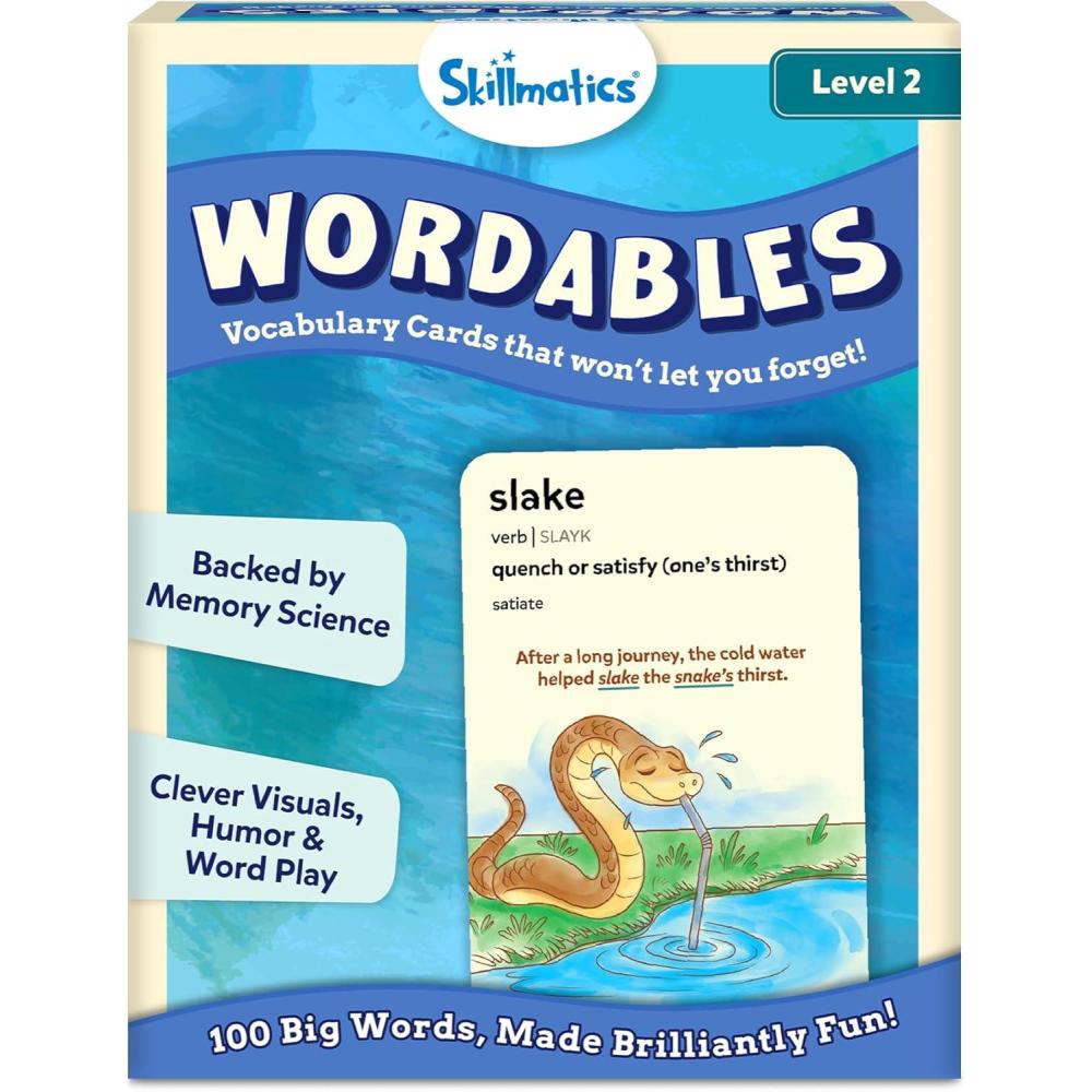 image:imageSkillmatics Vocabulary Flash Cards for SAT Prep  Learn 100 Words with Wordplay Visuals amp Soundplay Study Aid amp Educational Gift for Ages 12 13 14 amp Up ScreenFree Language GameLevel 2