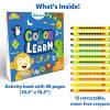 Skillmatics Color & Learn Activity Book – Letters, Numbers, Phonics & Shapes, 12 Retractable Mess-Free Crayons & 50 Pages, Educational Gift for Toddlers and Preschoolers Ages 3, 4, 5, 6(Letters  Numbers  Phonics & Shapes)