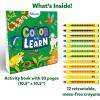 Skillmatics Color & Learn Activity Book – Letters, Numbers, Phonics & Shapes, 12 Retractable Mess-Free Crayons & 50 Pages, Educational Gift for Toddlers and Preschoolers Ages 3, 4, 5, 6(Animals)