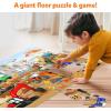 Skillmatics Floor Puzzle & Game – Piece & Play Construction Site, Jigsaw & Toddler Puzzles, Educational Toy, Gifts for Boys & Girls Ages 3, 4, 5, 6, 7 (48 Pieces, 2 x 3 feet)(1. Construction Site)