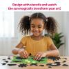 Skillmatics Paper Art Kit – STEM Craft Kit for Kids with Decorative Paper, Stencils & Markers, Create with Light, Mess-Free, Indoor Fun, Gift for Ages 4, 5, 6, 7, 8, 9, 10, 11, 12(Unicorns & Princesses)