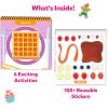 Skillmatics Reusable Sticker Activity Book – Peelies, 100+ Reusable Stickers, 6 Pictures, Mess-Free Fun for Kids, Creative Play & Travel Toy, Gifts for Boys & Girls Ages 3, 4, 5, 6, 7(Dessert Chef)