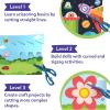 Skillmatics Scissor Skills Activity Book – Snip Snip Unicorns & Princesses, 25 Fun Cutting & Creative Activities, 2 Child-Safe Scissors, Felt Craft Kit, Valentine’s Day Gift for Ages 3, 4, 5, 6, 7(1. Multi-Theme)
