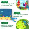 Skillmatics Scissor Skills Activity Book – Snip Snip Unicorns & Princesses, 25 Fun Cutting & Creative Activities, 2 Child-Safe Scissors, Felt Craft Kit, Valentine’s Day Gift for Ages 3, 4, 5, 6, 7(4. Animals)