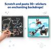 Skillmatics Scratch Art Book for Kids – Unicorns & Princesses, Craft Kits & Supplies, 30+ Scratch Stickers, Travel Toys, DIY Kit, Valentine’s Day Gifts for Girls & Boys Ages 3, 4, 5, 6, 7, 8(1. Animals)