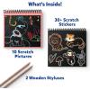Skillmatics Scratch Art Book for Kids – Unicorns & Princesses, Craft Kits & Supplies, 30+ Scratch Stickers, Travel Toys, DIY Kit, Valentine’s Day Gifts for Girls & Boys Ages 3, 4, 5, 6, 7, 8(1. Animals)