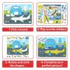 Skillmatics Tangram Sticker Puzzles – Educational Art & Craft Activity with 150+ Foam Tangram Stickers, Creative Toys & Games for Boys & Girls Ages 4, 5, 6, 7(Transport Vehicles)