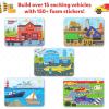 Skillmatics Tangram Sticker Puzzles – Educational Art & Craft Activity with 150+ Foam Tangram Stickers, Creative Toys & Games for Boys & Girls Ages 4, 5, 6, 7(Transport Vehicles)